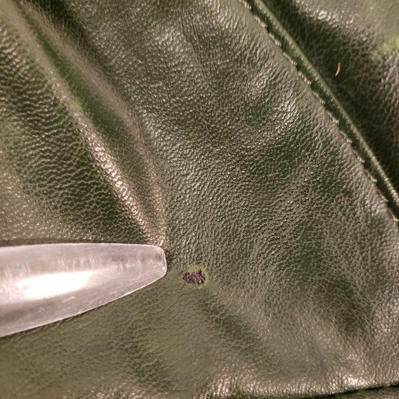 BUENO Green Slouchy Tote Bag Sz Large Vegan Leather Tassels Zippers *NOTE issues - Picture 14 of 16